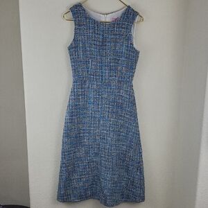 Never A Wallflower Purslane Dress Blue Tweed Size XS